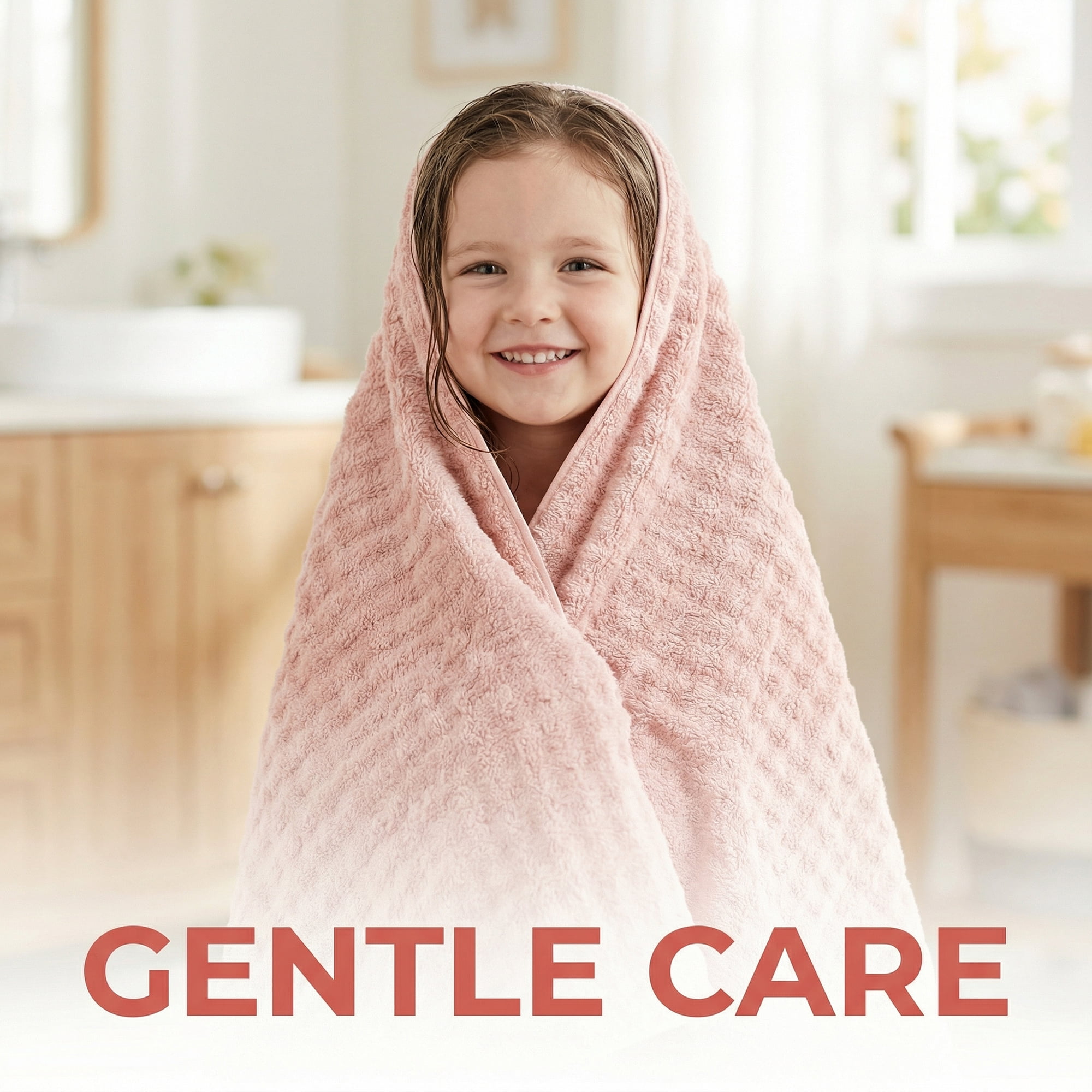 Unique Bargains Soft Coral Fleece Fade Resistant Bath Towel 2 Pack Pink/Blue 55"x28"