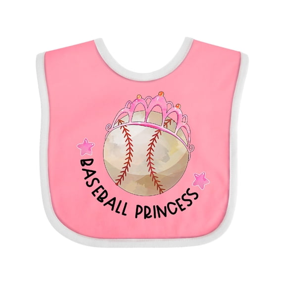 Inktastic Baseball Princess Tiara Girls Baby Bib