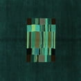 thumbnail image 1 of Ahgly Company Indoor Square Abstract Turquoise Blue Modern Area Rugs, 6' Square, 1 of 4