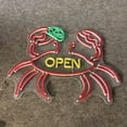 thumbnail image 4 of Craftnamesign Crab Open Neon Signs, Crab Seafood Restaurant Decor, Crab Shop Wall Art, 4 of 4