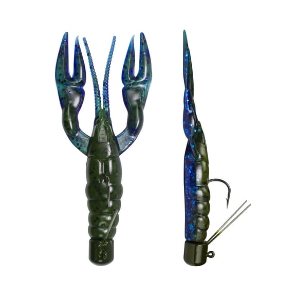 Lunkerhunt Pre-Rigged Finesse Craw, Okeechobee Craw, 3in, 1/4oz, 3pc