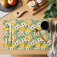 thumbnail image 2 of Summer Flowers Placemats Set of 1, Pink Floral Yellow Lemons Leaves Green Pastoral Non-Slip Place Mats Washable Table Mats for Kitchen Dining Table Decorations Indoor/Outdoor, 2 of 9