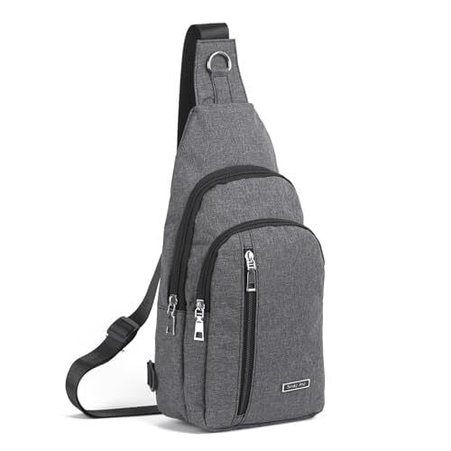 Small Sling Bag for Men Women One Strap Shoulder Crossbody Backpack with USB ...