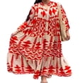 thumbnail image 1 of Women Long Dress  Long Sleeve Button-down Geometric Print Bohe Dress, 1 of 8