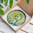 thumbnail image 5 of Lime Green Dinosaur Art Suncatcher Stained Glass Style UV Printed Glass Kids Jurassic Decor Round, 5 of 8