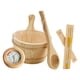 thumbnail image 1 of Juego de 4 accesorios para sauna, termómetro, cucharón resistente, resistente al desgaste, duradero, reloj de arena portátil de calidad., 1 of 8
