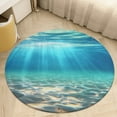 thumbnail image 4 of Bright Sunshine Through Deep Blue Sea Round Small Area Rug, Print Non Slip Washable Floor Mat, Soft Throw Rug for Living Room, Powder Room Entryway, Bathroom, Bedside, 4 of 6