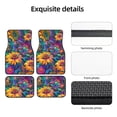 thumbnail image 5 of Salouo Psychedelic Sunflowers for Car Floor Mat Set of 4–Car Carpet Mats - Car Mats with Anti-Slip Backing & Driver Heel Pad Universal Fit for Cars, Trucks, SUVs, and Vans, 5 of 6