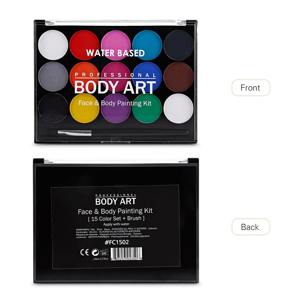 Body Art Face Paint Tray Make Up Stage Kit Party Kids Set 8 Colours