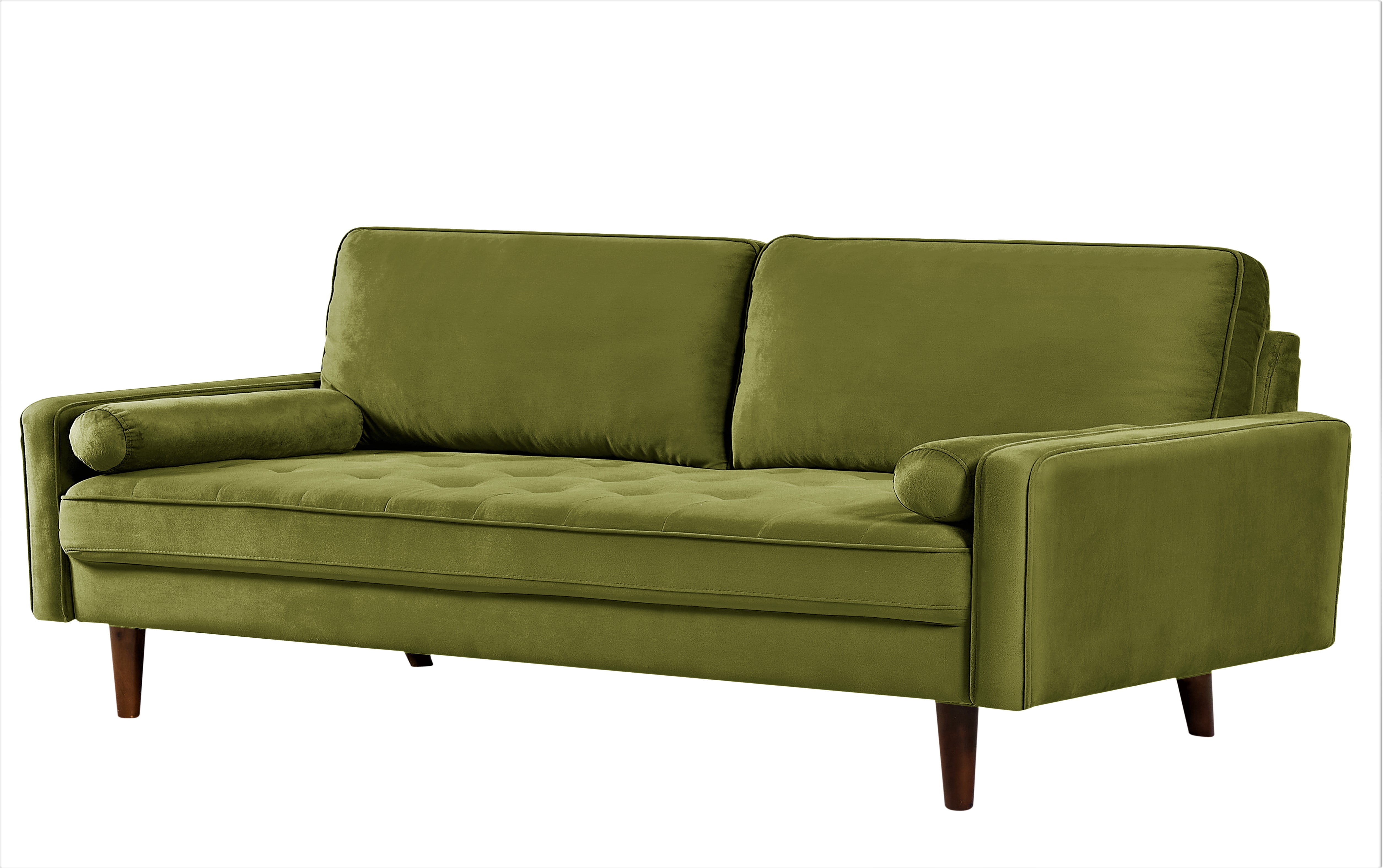 US Pride Furniture Monahan 70''W Velvet Tufted Sofa Olive Green