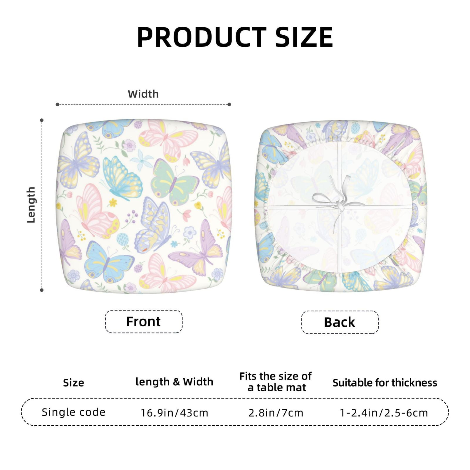 Vsdgher Colorful Butterfly Couch Cushion Covers, Non-Slip Sofa Seat Cushion Slipcovers, Soft Couch Covers（Don't include seat cushion）Four Pieces