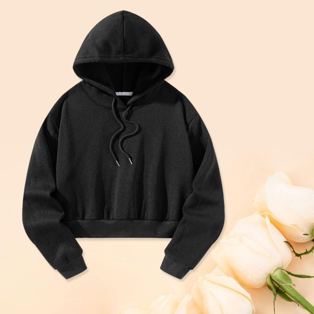 Sudaderas con capucha informales para mujer, jersey con capucha y cordón, sudadera moderna y elegante para mujer para ir de compras y oficina M