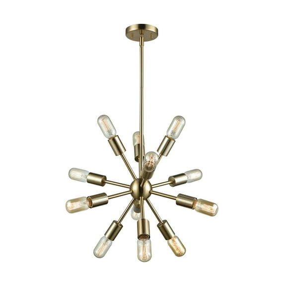 Elk Home 16-Inch Wide Delphine Chandelier, Contemporary, Satin Brass