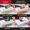 thumbnail image 4 of Hachoir à Légumes Mandoline Trancheuse Râpe à Fromage - Hachoir à Oignons Salade Légumes avec Récipient - Trancheuse de Pommes de Terre - Outils de Cuisine Gadgets (6-en-1 Compact Blanc), 4 of 16