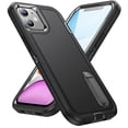 thumbnail image 3 of TECH CIRCLE for Apple iPhone 11 Hybrid Case with Kickstand, Anti-Drop Hybrid Heavy Duty Protective Cover Full Body Shockproof Rugged Military Bumper Tough Kickstand Cover,K, 3 of 8