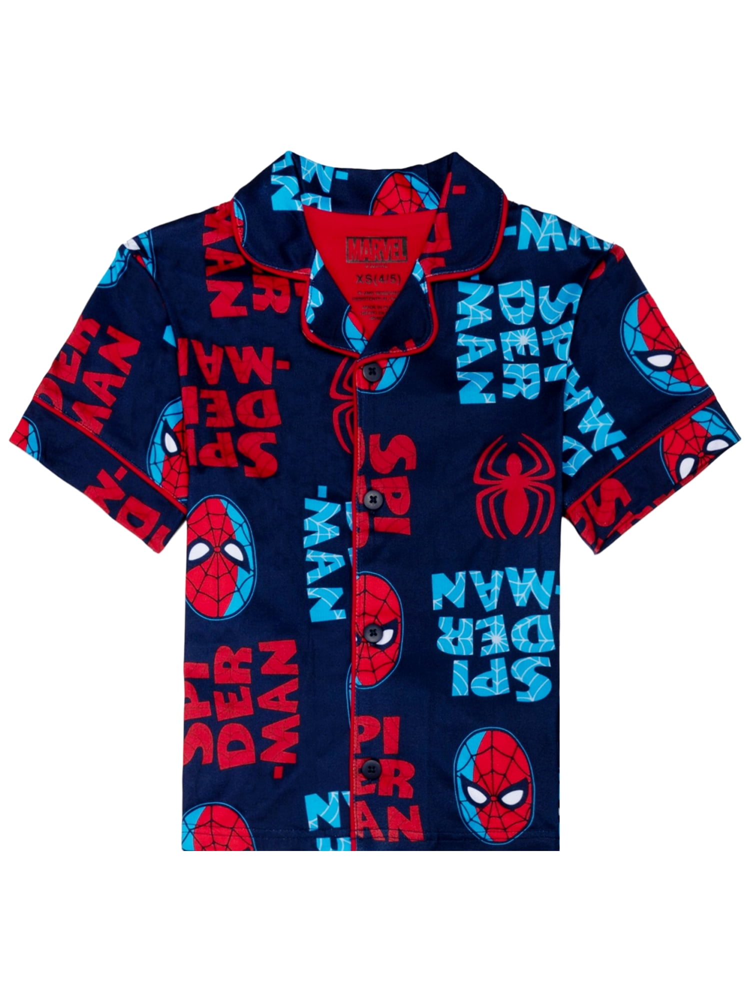 Marvel Boys Short Sleeve Coat and Pant Pajama Set, 2-Piece, Sizes 4-12