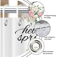 thumbnail image 6 of Hello Spring Shower Curtain, Farmhouse Teal Truck Loading Pink Floral with Green Leaves Spring Bathroom Curtain Waterproof Fabric Machine Washable with Hooks, 72" Wx84 L, 6 of 6