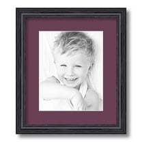 ArtToFrames 12x14" Matted Picture Frame with 8x10" Single Mat Photo Opening Framed in 1.25" Black Stain on Solid Red Oak and 2" Ruby Mat (FWM-4083-12x14)
