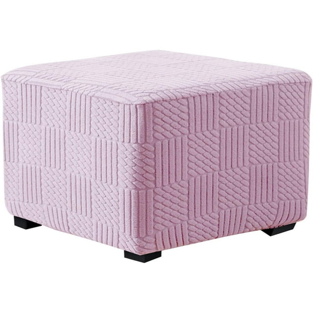 Ottoman Covers Slipcovers Square Ottoman Footstool Cover Protector with Elastic Bottom, Colour 1