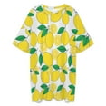 thumbnail image 3 of Lemon Print Lemon Leaves Sleepshirts For Sleeping Travels Loose Sleepdress Pajama Dress Soft Nightdress Sleepwear, 3 of 7