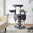 thumbnail image 2 of Yaheetech 46'' Multilevel Cat Tree with Cat Condo & Scratching Posts, Dark Gray, 2 of 10