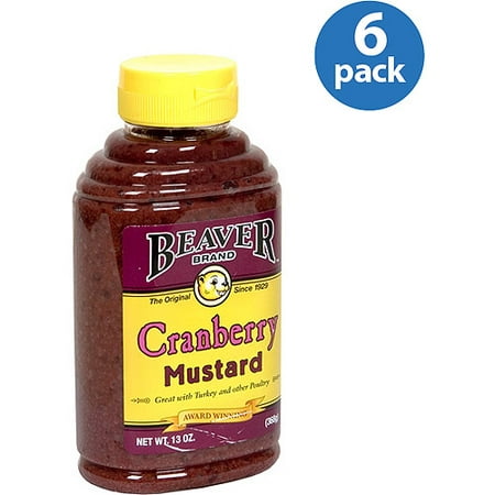 Beaver Brand Cranberry Mustard, 13 oz, (Pack of