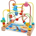 thumbnail image 1 of Binwennn Bead Maze Toys Wooden Activity Cube For Toddlers Educational Bead Maze Toy Wooden Activity Table Wooden Bead Maze Toys Toddler Roller Toys Kids Play Kids Makeup Table with Piano Beehive Game, 1 of 4