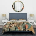 thumbnail image 3 of Designart "Mid-Century Boho Elegance in Gold" Minimalism Bedding Covert Set - Abstract Minimalism Orange Abstract Bed Set With 1 Sham, 3 of 6