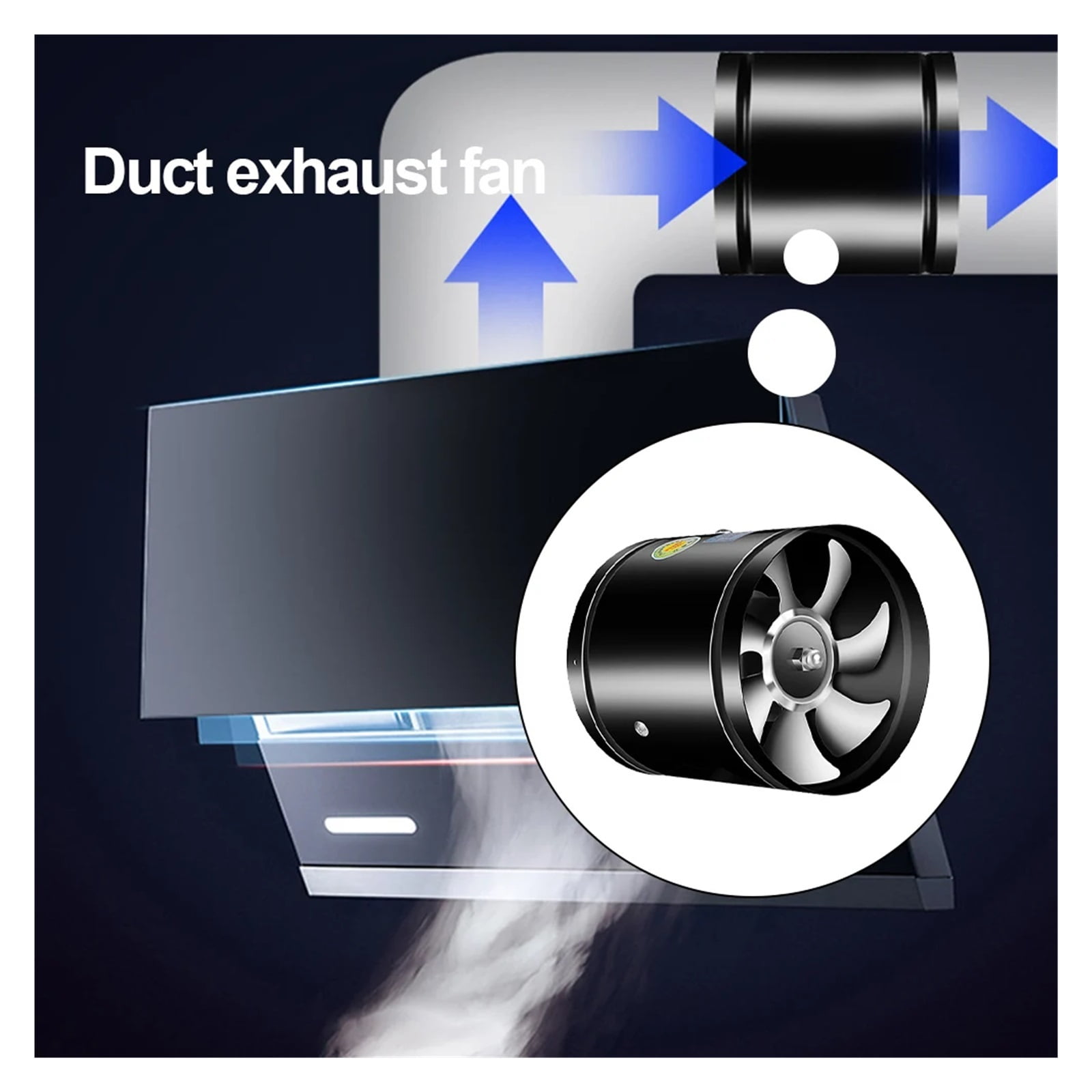 4'' 6'' Pipe Exhaust Fan Air Ventilator Metal Pipe Ventilation Exhaust Fan 2800RPM Extractor Bathroom Toilet Wall Fan Duct Fan ,Energy-Efficient