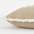 thumbnail image 2 of Rizzy Home Holiday Word Pillow "Merry and Bright" Cotton Poly Filled Decorative Throw Pillow, 14"x26", Tan, 2 of 4