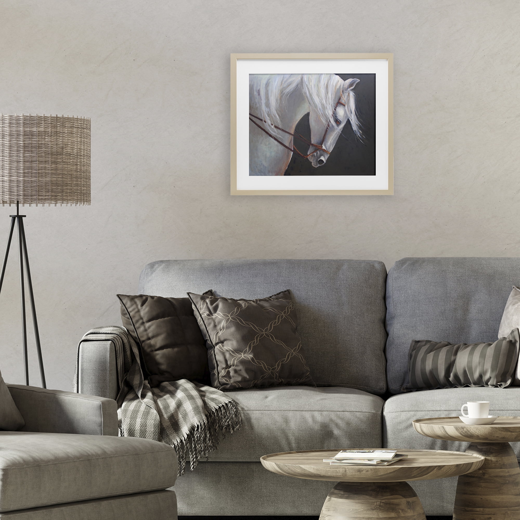 Stupell Industries Majestic White Mare Birch Framed Print Under Glass, design by Jadei Graphics