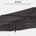 thumbnail image 4 of EastVita Grey 15ft Patio Umbrella,Patio Double-Sided Umbrella With Base and Crank,Double Sided Outdoor Rectangle Market Umbrella for Patio, Lawn & Garden and Poolside, 4 of 5