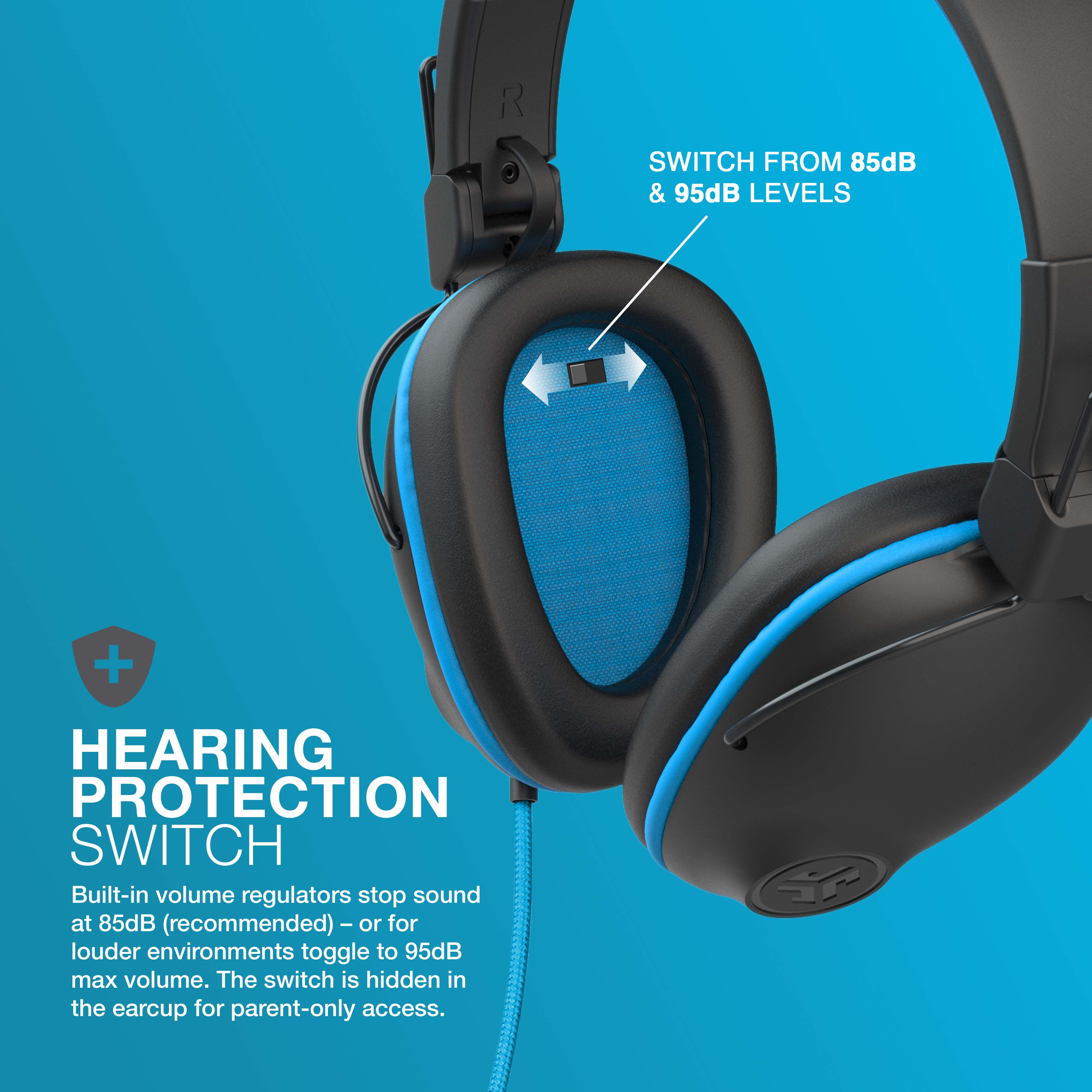 JLab JBuddies Pro Wired Over-Ear Kids Headphones, Blue photo 4