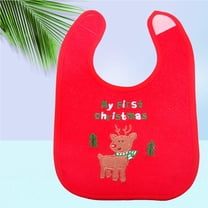 ELAYARD Waterproof Bibs for Toddlers Bib Fabric Red 1Pcs Christmas Design