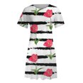 thumbnail image 4 of Summer Shift Dresses for Women Beach Floral Cute T Shirt Dress Sundress Casual Boho Crewneck Short Sleeve Mini Dress, 4 of 4