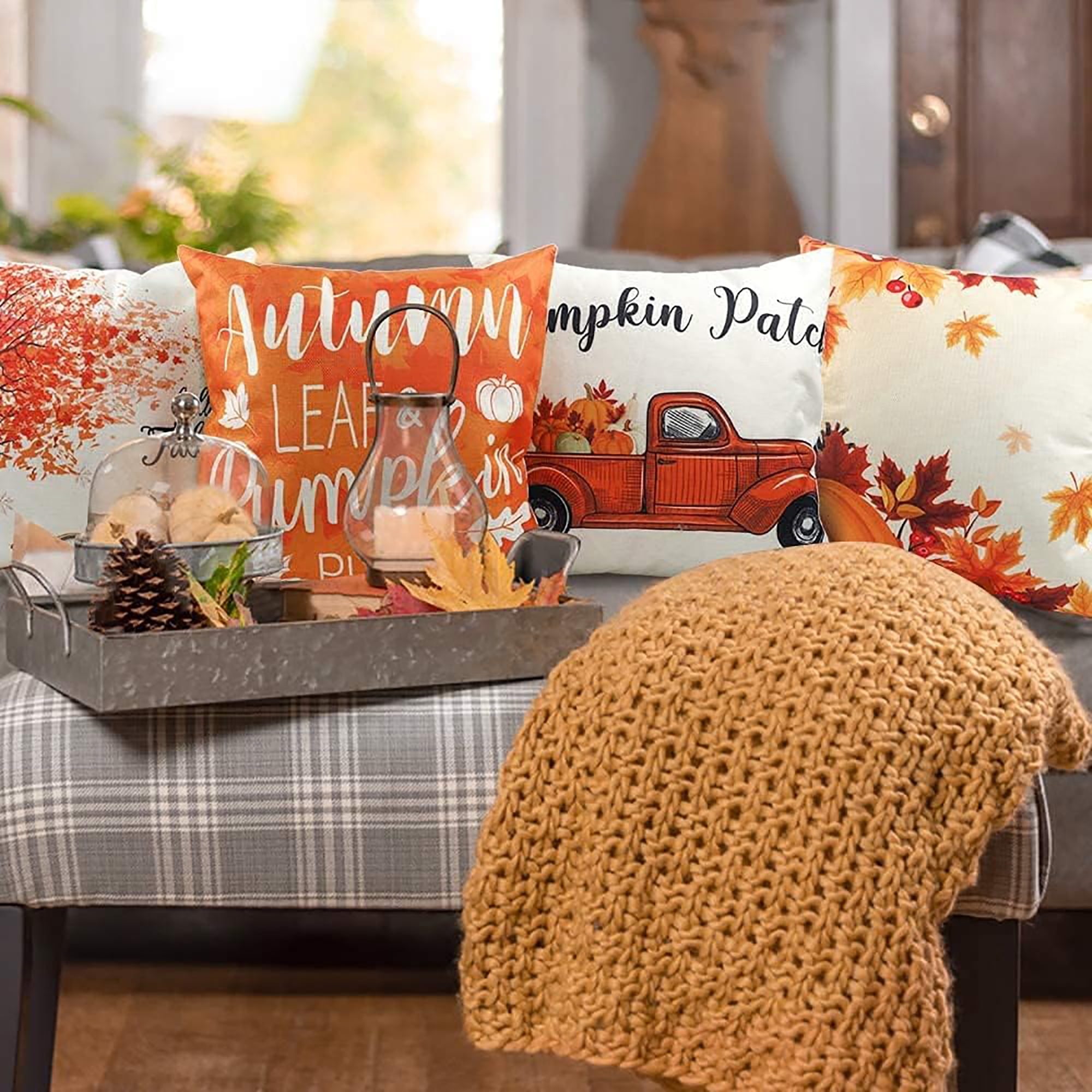 Autumn Harvest - Decorative Pillow Cover - 18x18 inches – Cotton and Crate