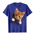 thumbnail image 4 of BUWTTED Mens 3D Cat Print T Shirts Summer Short Sleeve Crew Neck Loose Fit Cotton Graphic Tees Blue L, 4 of 5