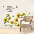 thumbnail image 5 of CHAO Calcomanías de pared de mariposa y girasol, pegatinas de pared de flores para jardín, dormitorio, sala de estar, Arte de la pared Decoración de TV, 5 of 5
