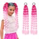 thumbnail image 1 of 2 extensiones de cabello de color ligero de 20.0 in para niños con cola de caballo de burbujas con lazo para el pelo., 1 of 5