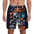 thumbnail image 2 of Picia Creative Transport pattern Mens Swim Trunks with Compression Liner Stretch Beach Shorts Quick Dry with Zipper Pockets No-Chafing Board Shorts-Small, 2 of 9