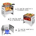 Dengmore Wood Stove Stainless Steel Portable Stove Folding Charcoal Cooking Grill Firewood Stove Lightweight Foldable Firewood Stove for Camping Cooking BBQ Picnic Outdoor, Car