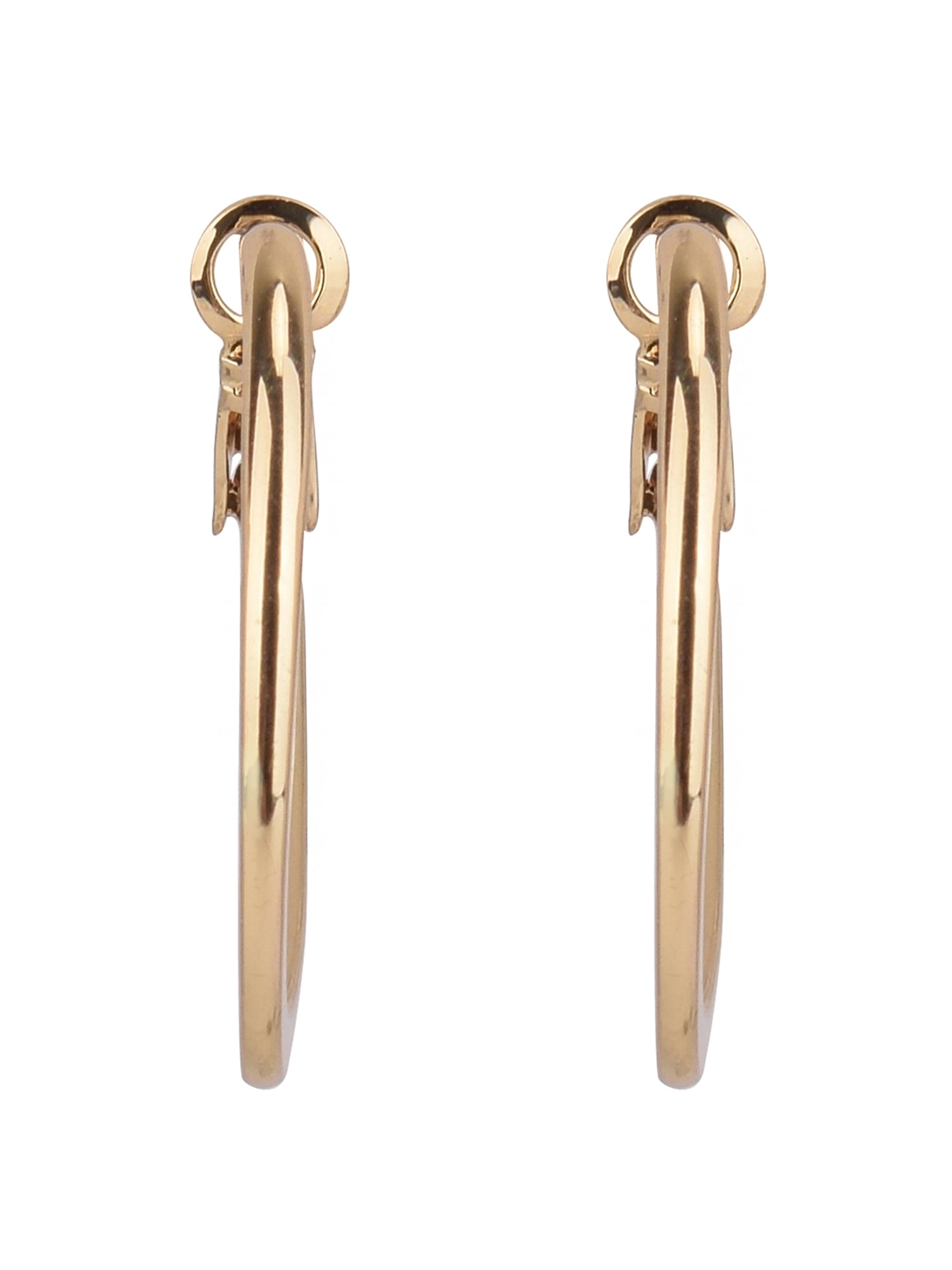 Time and Tru Adult Women's Gold Tone Flat Metal Hoop Earring
