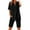 Black, variant on GILIGEGE Linen Sets for Women 2 Piece Summer Women's Solid Color Fashion Casual Cotton Linen Pocket Long Sleeve Shirt Short Jacket Suit Lounge Beach Vacation Two Piece Outfits Tracksuits Beige L