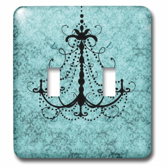 3dRose, Chandelier on Vintage Background, double toggle switch