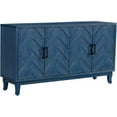 thumbnail image 6 of Sideboard Storage Cabinet with 4 Doors Adjustable Shelf Freestanding Wooden Lacquer Decorative Buffet Cabinet for Living Room Kitchen(Blue), 6 of 9