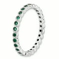 thumbnail image 3 of Created Emerald Sterling Silver Ring, 3 of 8