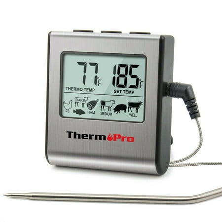 

Digital Cooking Meat Thermometer & Clock Timer Food Steak Oven Smoker BBQ Grill