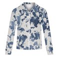 thumbnail image 3 of Men's Color Block Zip Up Hoodie Sweatshirt Long Sleeve Causal Drawstring Oversized Tie-Dye Print Jacket with Pockets, 3 of 4