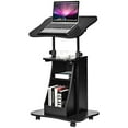 thumbnail image 1 of Giantex Pupitre pour Ordinateur Portable, Support Mobile à Hauteur Réglable, Bureau de Conférence Roulant, Bureau d'Ordinateur avec Roues Pivotantes Verrouillables, Lutrin Assis-Debout(1), 1 of 10