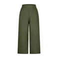 thumbnail image 4 of Gunia Womens Capri Pants Capri Jeans For Stretch Casual Elastic Waist Wide Straight Leg Plus Size Pull On Denim Capris Loose Pants Summer Pants, 4 of 5